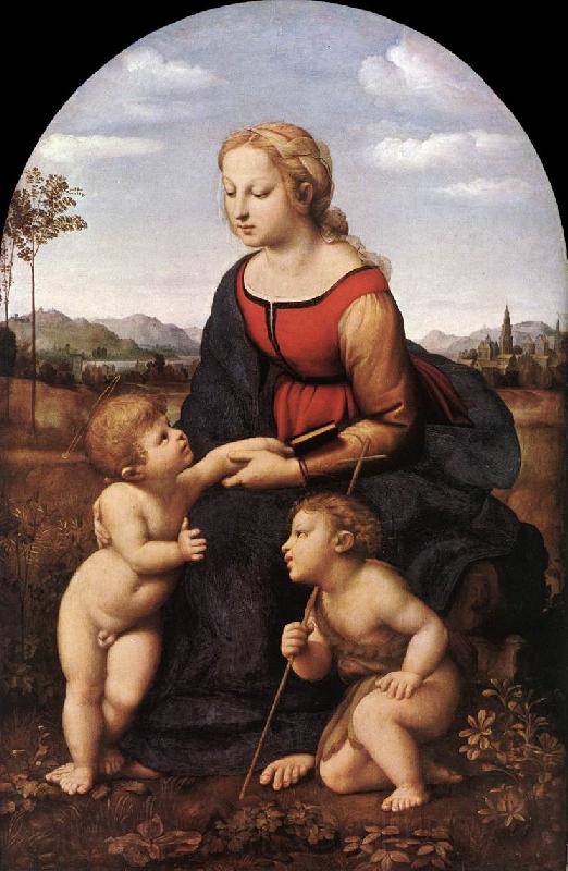 RAFFAELLO Sanzio The Virgin and Child with Saint John the Baptist (La Belle Jardinire)  af Spain oil painting art